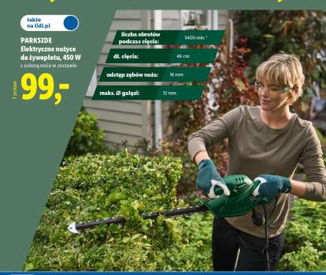 PARKSIDE Elektryczne nożyce do żywopłotu, 450 W