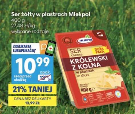 Ser żółty w plastrach Mlekpol