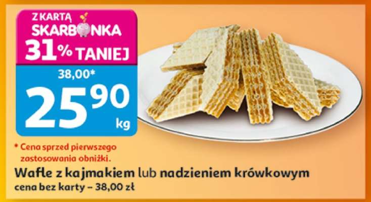 Wafle z kajmakiem lub nadzieniem krówkowym
