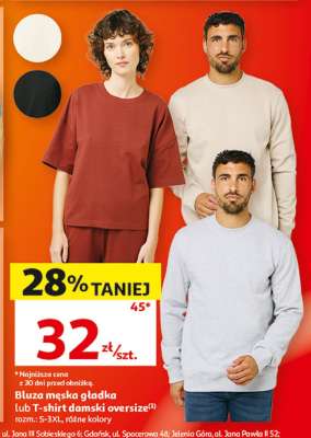 Bluza męska gładka lub T-shirt damski oversize