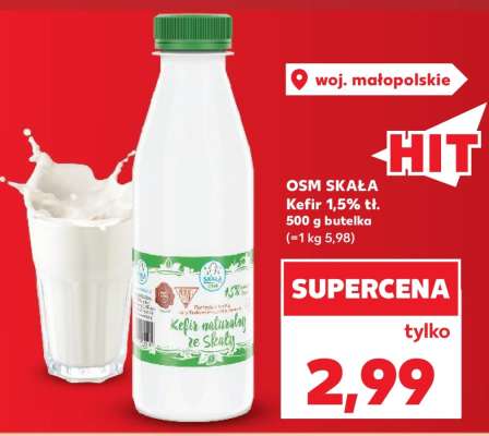 OSM SKAŁA Kefir 1,5% tł. 500 g butelka