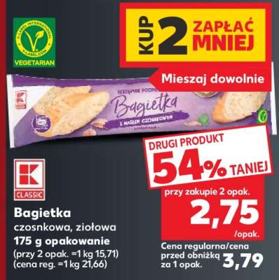 Bagietka czosnkowa, ziołowa 175 g opakowanie