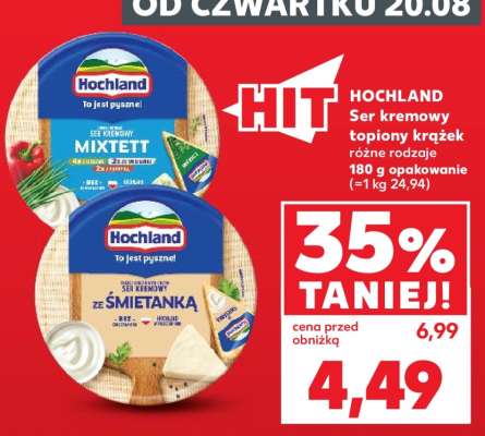 HOCHLAND Ser kremowy topiony krążek różne rodzaje