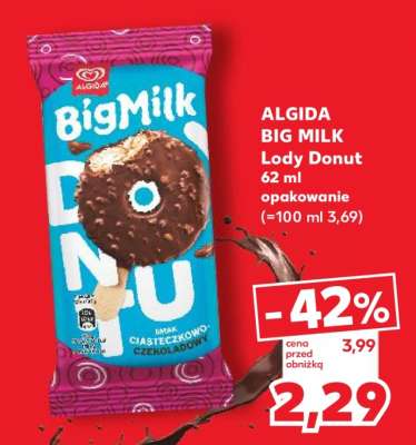 ALGIDA BIG MILK Lody Donut 62 ml opakowanie
