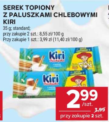 Serek topiony z paluszkami chlebowymi Kiri