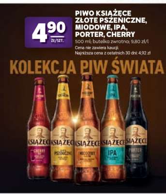 Piwo Książęce Złote Pszeniczne, Miodowe, IPA, Porter, Cherry