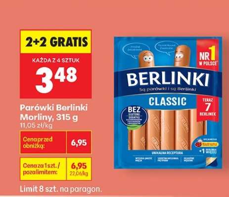 Parówki Berlinki Morliny, 315 g