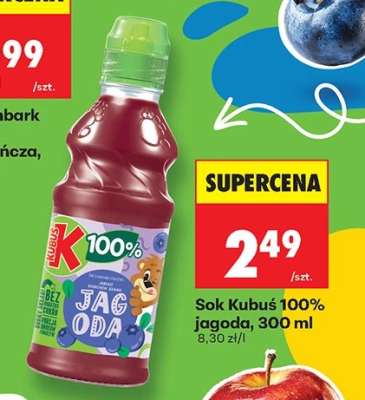 Sok Kubuś 100% jagoda, 300 ml