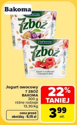 Jogurt owocowy 7 ZBÓŻ BAKOMA