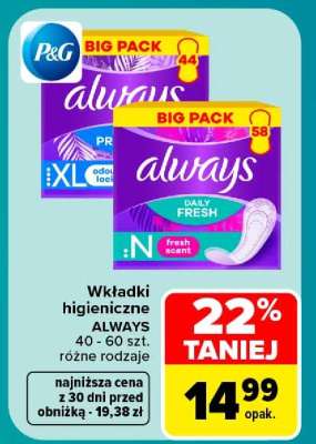 Wkładki higieniczne Always