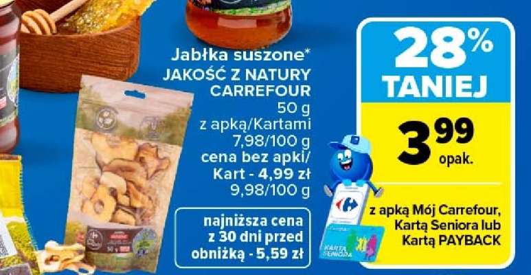 Jabłka suszone JAKOŚĆ Z NATURY CARREFOUR