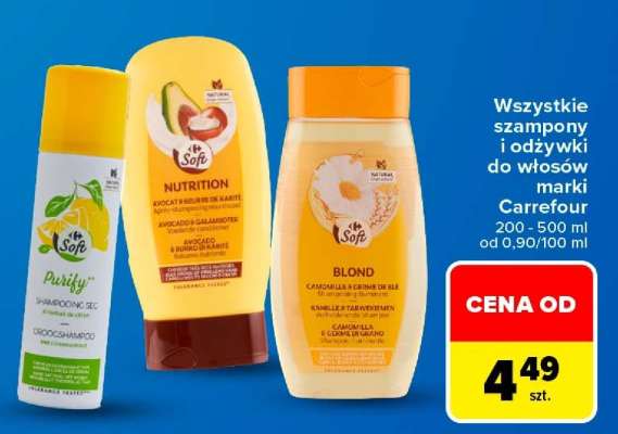 Wszystkie szampony i odżywki do włosów marki Carrefour