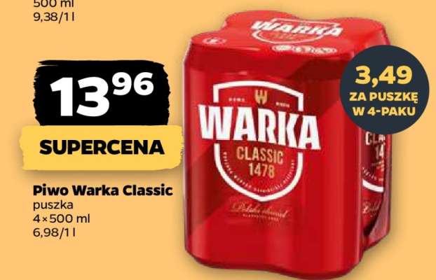 Piwo Warka Classic puszka