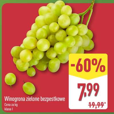 Winogrona zielone bezpestkowe