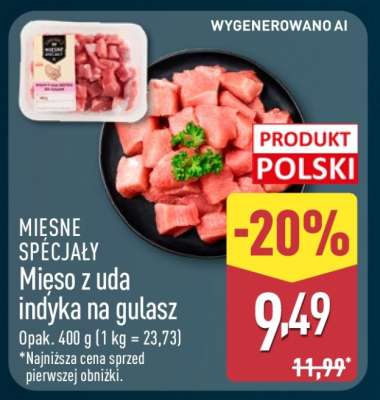 Mięso z uda indyka na gulasz