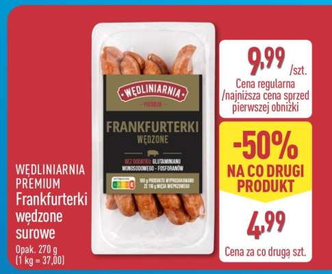 WĘDLINIARNIA PREMIUM Frankfurterki wędzone surowe