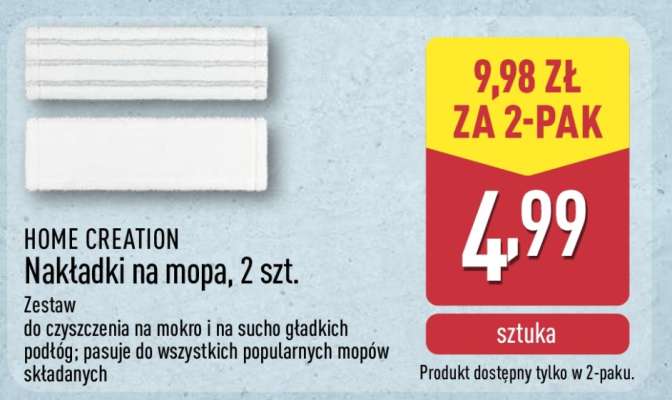 HOME CREATION Nakładki na mopa, 2 szt.