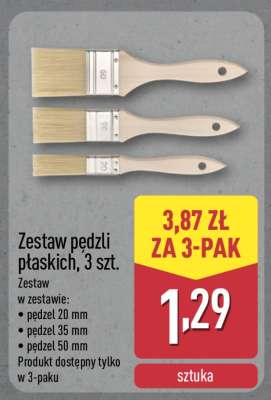 Zestaw pędzli płaskich, 3 szt.