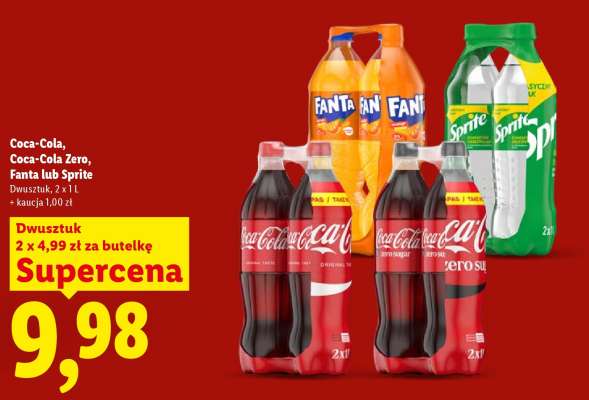 Coca-Cola, Coca-Cola Zero, Fanta lub Sprite*