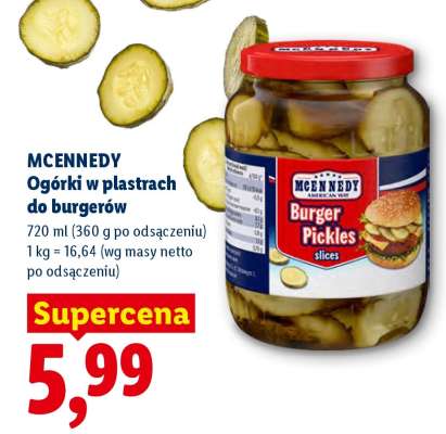 McEnnedy Ogórki w plastrach do burgerów