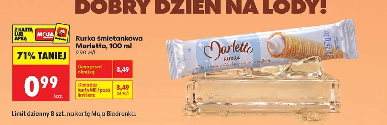 Rurka śmietankowa Marletto, 100 ml
