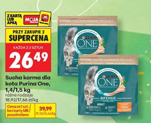 Sucha karma dla kota Purina One, 1,4/1,5 kg