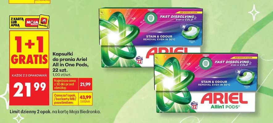 Kapsułki do prania Ariel All in One Pods, 22 szt.