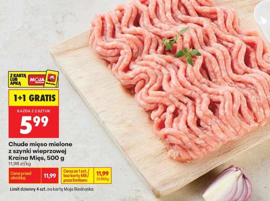 Chude mięso mielone z szynki wieprzowej Kraina Mies , 500 g