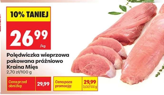 Polędwiczka wieprzowa pakowana próżniowo Kraina Mięs