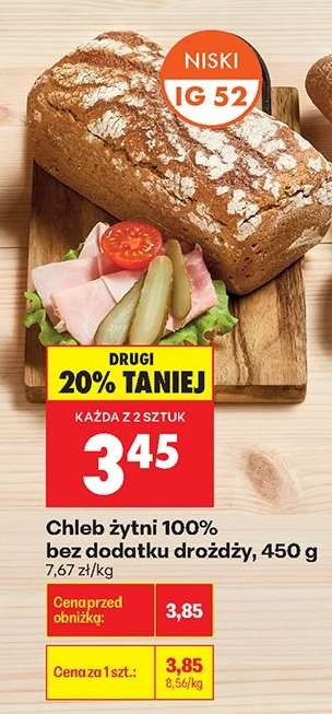 Chleb żytni 100 % bez dodatku drożdży 450 g