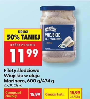 Filety śledziowe Wiejskie w oleju Marinero 600 g 474 g