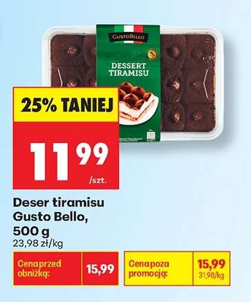 Deser tiramisu Gusto Bello 500 g
