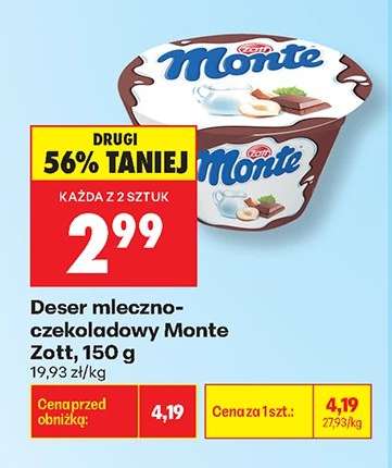 Deser mleczno czekoladowy Monte Zott 150 g
