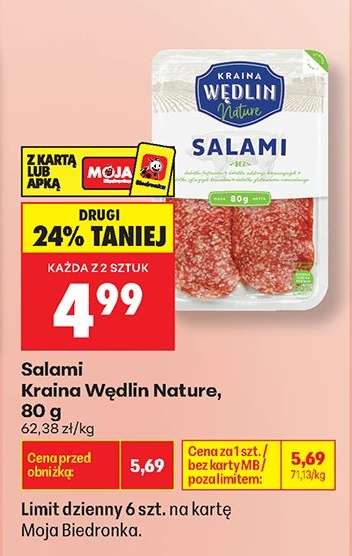 Salami Kraina Wędlin Nature, 80 g
