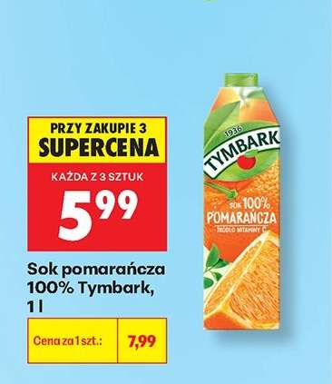 Sok pomarańcza 100% Tymbark, 1 l