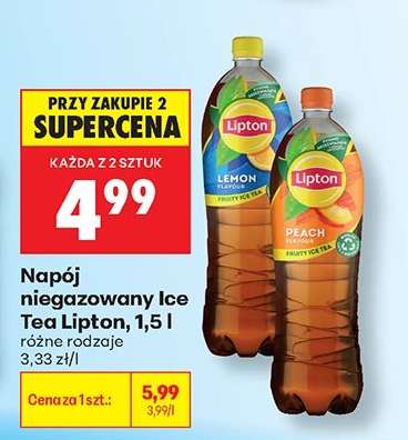 Napój niegazowany Ice Tea Lipton, 1,5 l