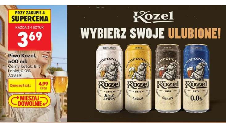 Piwo Kozel, 500 ml