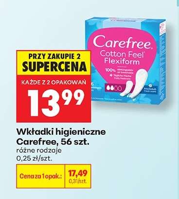 Wkładki higieniczne Carefree 56 szt