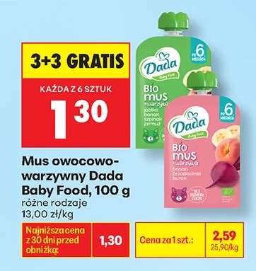 Mus owocowo warzywny Dada Baby Food 100 g