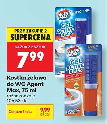 Kostka żelowa do WC Agent Max, 75 ml