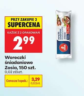 Woreczki śniadaniowe Zosia, 150 szt.