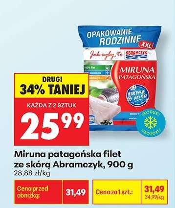 Miruna patagońska filet ze skórą Abramczyk, 900 g