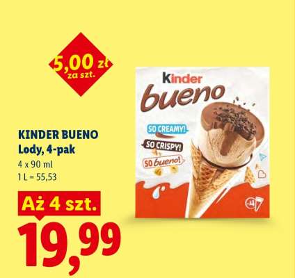 KINDER BUENO Lody, 4-pak