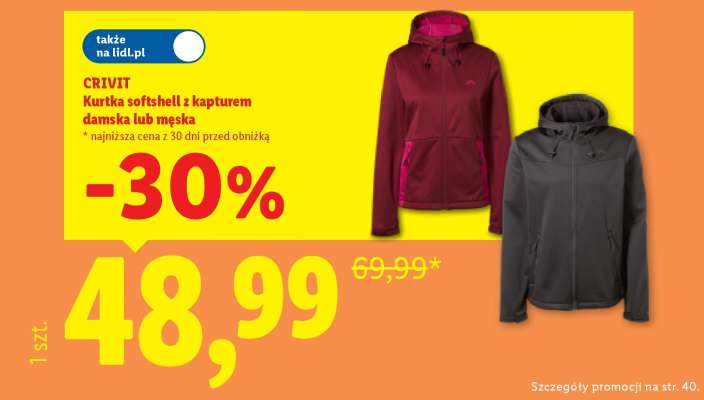 CRIVIT Kurtka softshell z kapturem damska lub meska