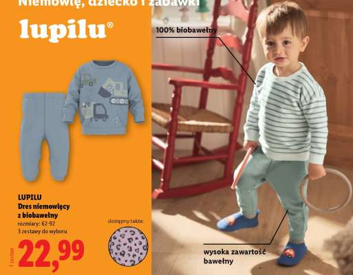 LUPILU Dres niemowlęcy z biobawełny
