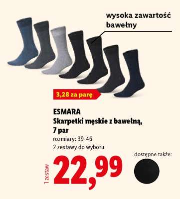 ESMARA Skarpetki męskie z bawełną, 7 par