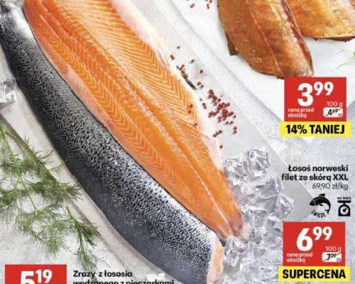 Łosoś norweski, filet ze skórą, XXL