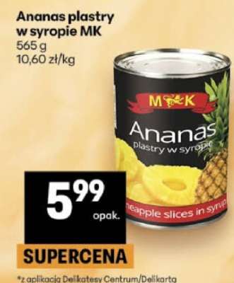 Ananas plastry w syropie MK