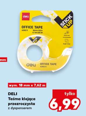 DELI Taśma klejąca przezroczysta z dyspenserem