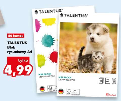 TALENTUS Blok rysunkowy A4
